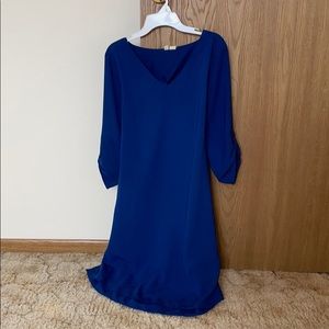 Blue Mid-Sleeve Dress